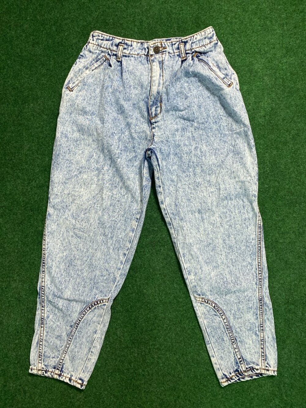 Vintage Women’s E.J. GITANO Baggy Tapered-Fit Acid-Wash Jeans 14R